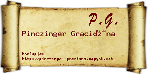 Pinczinger Graciána névjegykártya